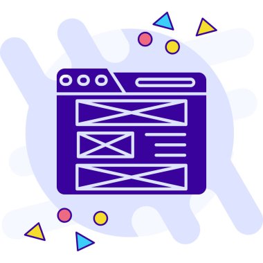 Tarayıcı. Web simgesi basit illüstrasyon