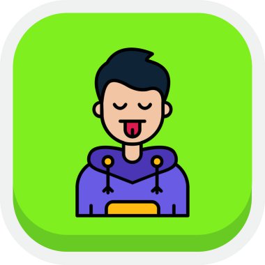 Bir erkek simgesinin düz bir şekilde vektör illüstrasyonuName