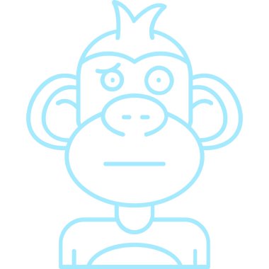 Maymun. Web simgesi basit illüstrasyon