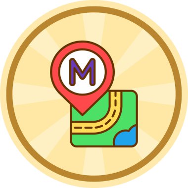 konum haritası simgesi, vektör illüstrasyonu