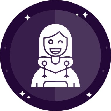 Kızım. Web simgesi basit illüstrasyon