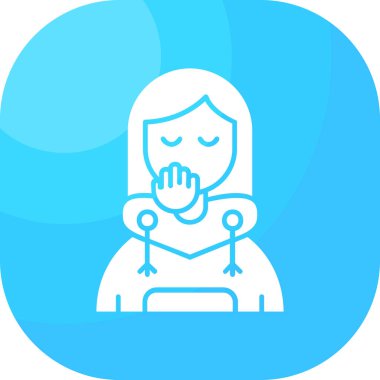 Dua eden kadın. Basit resimleme