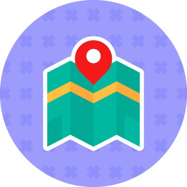 Harita simgesi, vektör illüstrasyonu