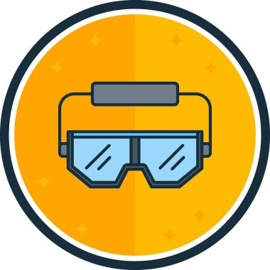 Sanal gerçeklik. Web simgesi basit illüstrasyon