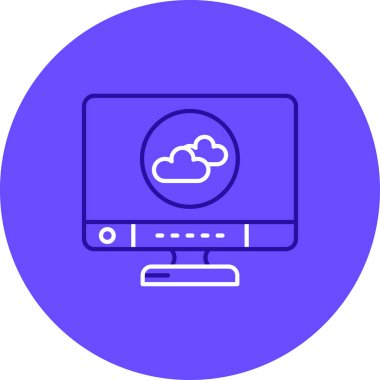 Bilgisayar monitörü. Web simgesi basit illüstrasyon