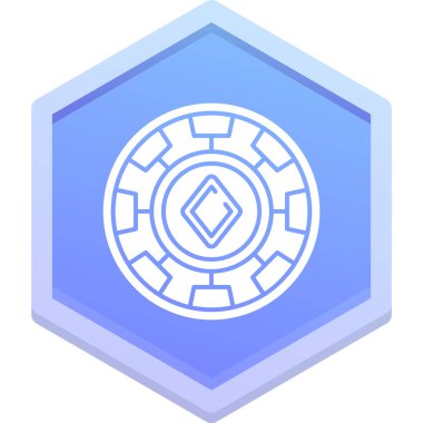 Bir altıgenin mavi altıgen simgesinin vektör çizimi