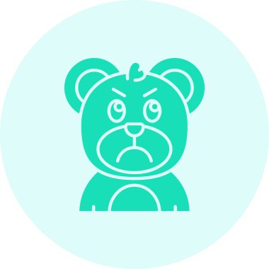 şirin ayı başı simgesi, vektör illüstrasyonu