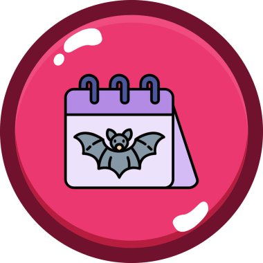 Eğilim biçimi izole edilmiş arka grup takviminde Cadılar Bayramı simgesi