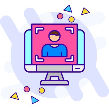 Dizüstü bilgisayar simgesi vektör çizimi