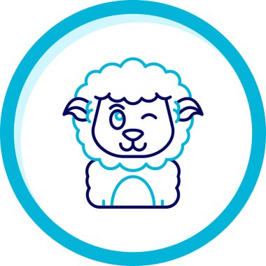 Çerçeve çerçeve vektör illüstrasyonlu sevimli koyun hayvanı