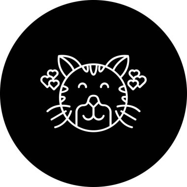 Kedi yüz simgesinin vektör illüstrasyonu