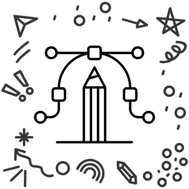 Sihirli sihirli ikon ana hatlarıyla doldurulmuş