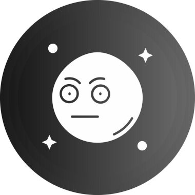 uzaylı yüzü düz simgesi, vektör illüstrasyonu