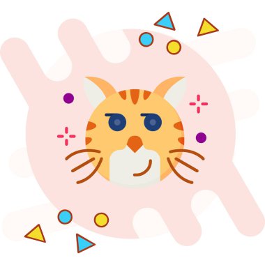 Kedi düz simgesi. Vektör çizim