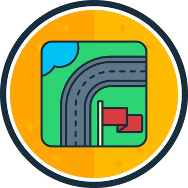 araba yol simgesi vektör illüstrasyonu