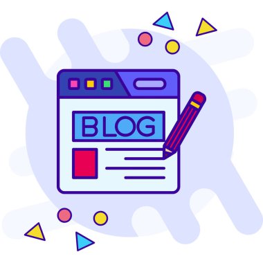 blog günlüğü modern simge, vektör illüstrasyonu
