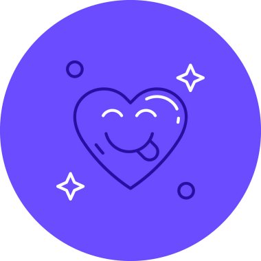 Mutlu kalp ikonu, vektör illüstrasyonu