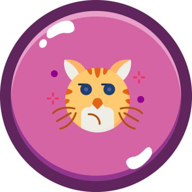 Mor gözlü kedi, vektör çizimi