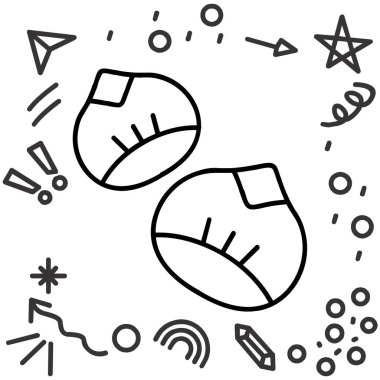 Bir uzay simgesinin el çizimi karalama vektörü çizimi.