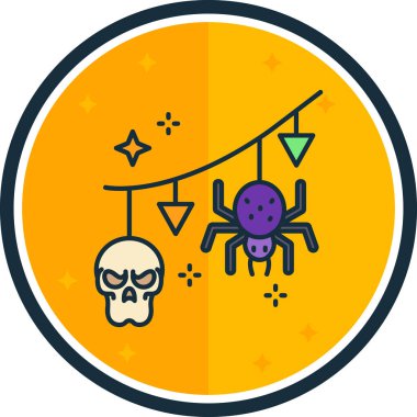 Cadılar Bayramı ikon vektör illüstrasyonu