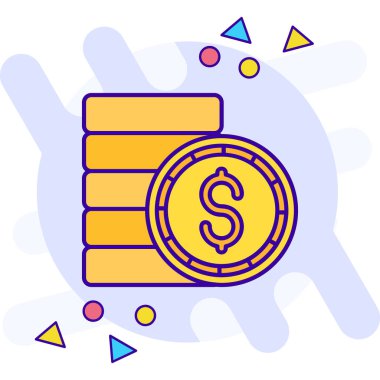 Dolar işareti simgesi vektör çizimi çizimi