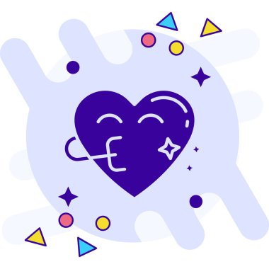 Aşk simgesiyle doldurulmuş kalp - ana hatları biçiminde