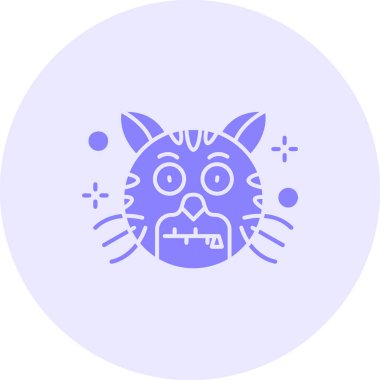 Kedi. Web simgesi basit illüstrasyon