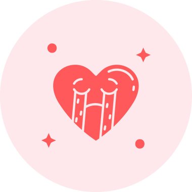 aşk kalp ikonu, vektör illüstrasyonu