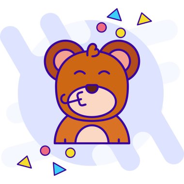 sevimli kawaii ifadesi olan bir ayı kafası.