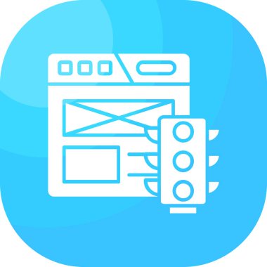 Buzdolabı. Web simgesi basit illüstrasyon