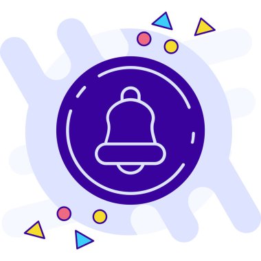 Beyaz arkaplanda izole edilmiş kurdele ikonu olan renk Noel çanı. Mutlu noeller ve yeni yıl. Değişken rastgele dinamik şekiller. vektör illüstrasyonu