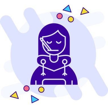 Kadın sanatçı ikonu. kadın ressam vektör simgesi rengi düz izole