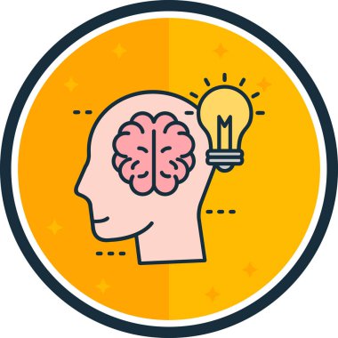 Moda Biçimli Beyin Simgesi İzole Arkaplan