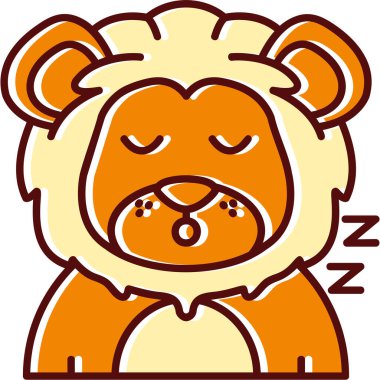 uyuyan ayı çizgi film etiket vektörü