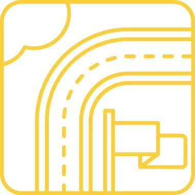 Harita yolu simgesi. Beyaz arkaplanda izole edilmiş ağ için hat rotası vektör simgesi