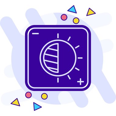 Beyaz arkaplanda izole edilmiş renkli Güneş enerjisi simgesi. Kademeli rastgele dinamik şekiller. Vektör İllüstrasyonu