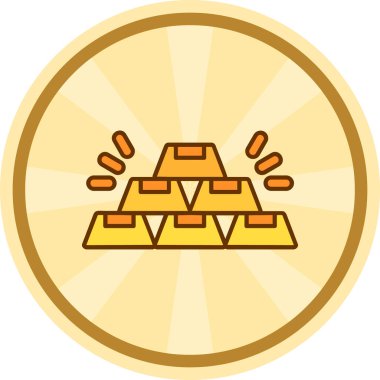 Altın kumarhane çipi simgesi ana hatlarıyla doldurulmuş