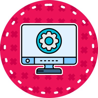 Bilgisayar. Web simgesi basit illüstrasyon