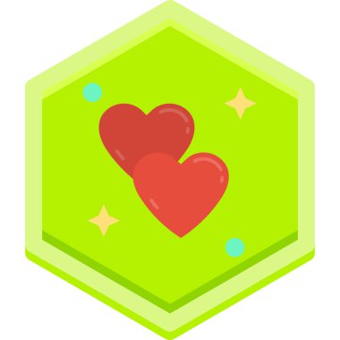 Aşk kalp aşk simgesi düz stil