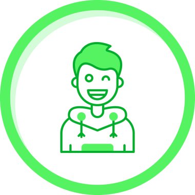 Yeşil kurdeleli bir adamın vektör çizimi