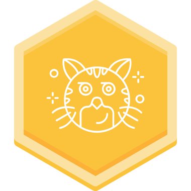 Kedi. Web simgesi basit illüstrasyon