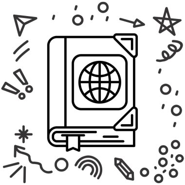 Kitap Simgesi. Vektör İllüstrasyonu