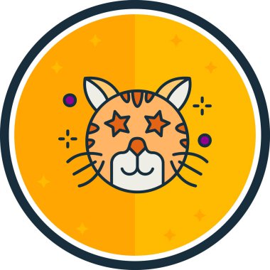 Kedi. Web simgesi basit illüstrasyon