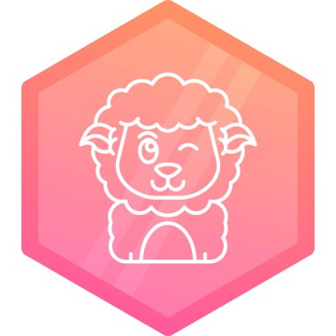 Koyun simgesinin vektör illüstrasyonu