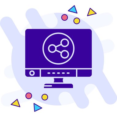 Bilgisayar ağı. Web simgesi basit illüstrasyon