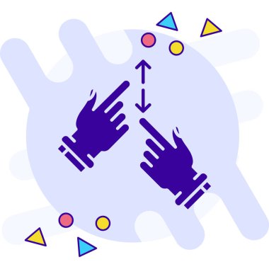 Mor ve mavi renkli bir elin vektör çizimi