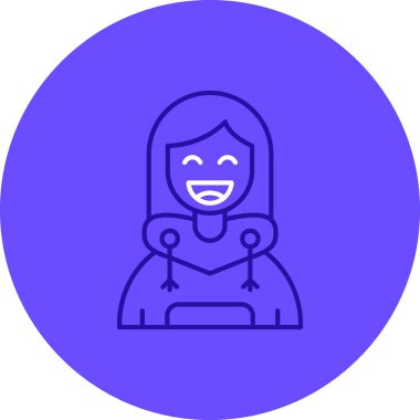 kız ikon vektör illüstrasyonu