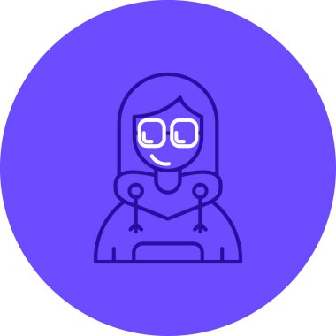 Kadın. Web simgesi basit illüstrasyon