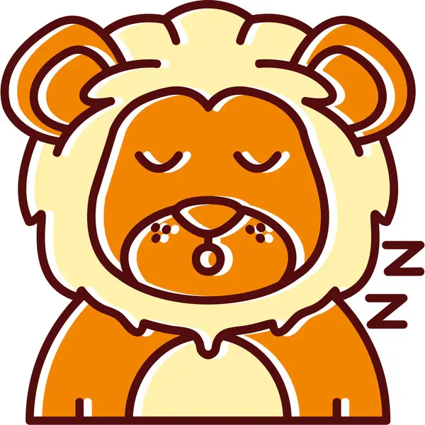 uyuyan ayı çizgi film etiket vektörü