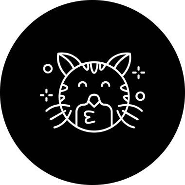 Kedi. Web simgesi basit illüstrasyon